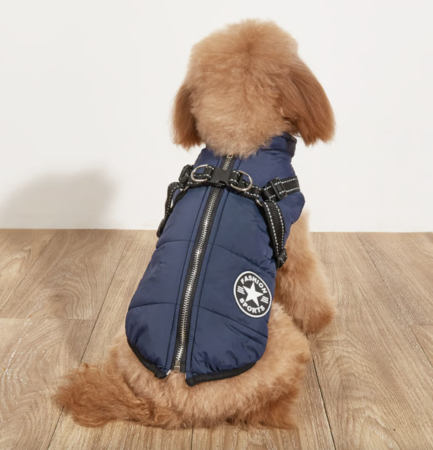 Waterproof Winter Dog Jacket with Built-in Harness