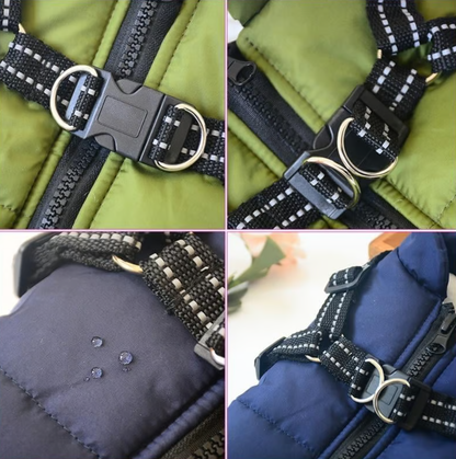 Waterproof Winter Dog Jacket with Built-in Harness