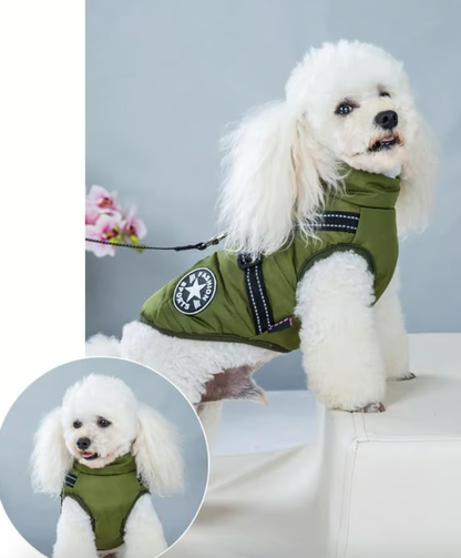 Waterproof Winter Dog Jacket with Built-in Harness