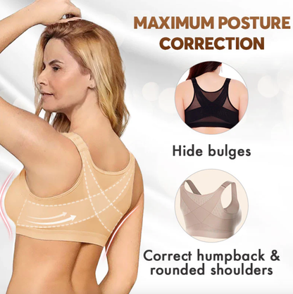 Cozy SENIORS BRA® WOMEN'S 18-HOUR FRONT CLOSURE WIRELESS BACK SUPPORT POSTURE FULL COVERAGE BRA