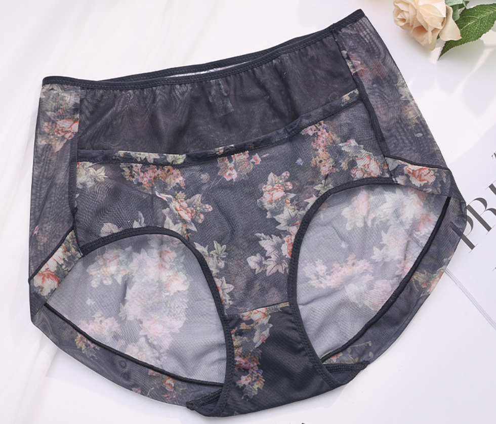 Ice Silk Lace Cooling Comfort Underwear-Midnight Black