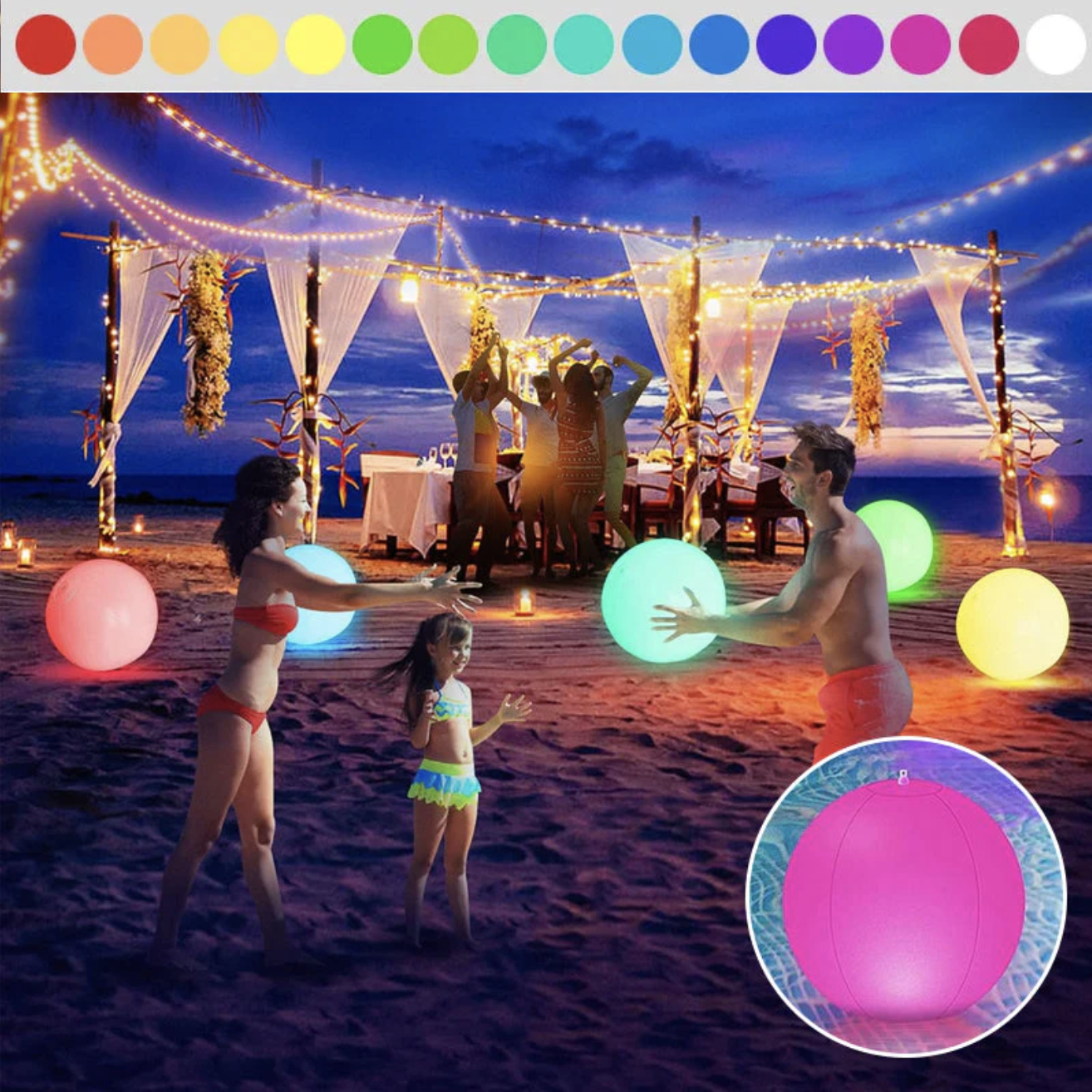 16-color glowing water ball LED light