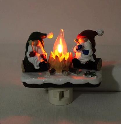 Christmas Gnomes flickering night light