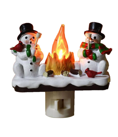 Snowman Christmas flickering night light