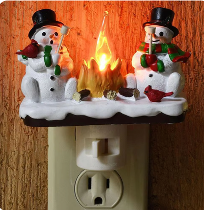 🔥Last Day Sale Price | 2024 Snowman Christmas Campfire Flickering Nightlight✨🔥👻