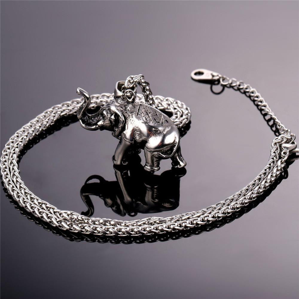 18K Gold Plated /Stainless Steel plated Lucky elephant necklace - WikiWii