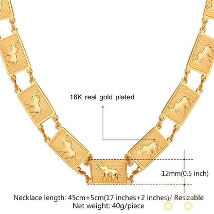 18k Gold Plated /Platinum Plated Thailand Lucky Elephant Necklace - WikiWii