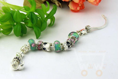 Glass Beads Charm Bracelet - WikiWii