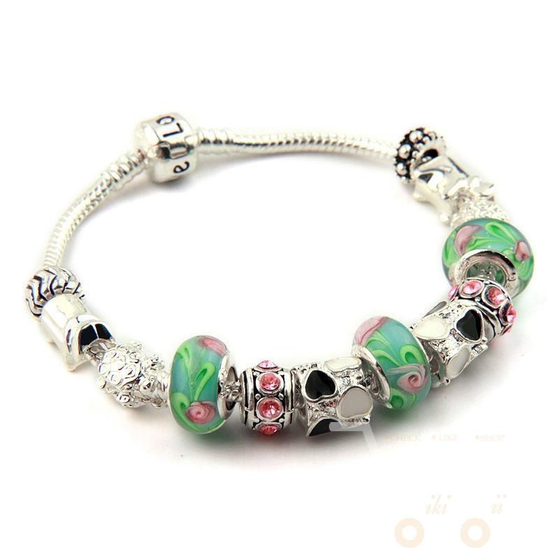 Glass Beads Charm Bracelet - WikiWii