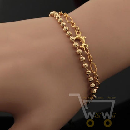 18K Real Gold Plated Lovely Small Dolphin Charm Bracelet - WikiWii