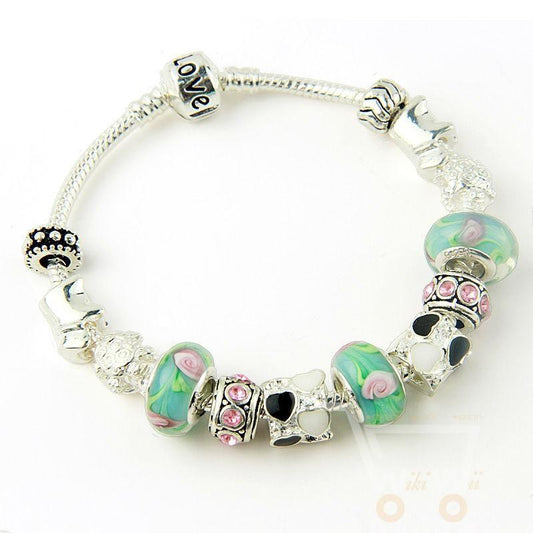 Glass Beads Charm Bracelet - WikiWii