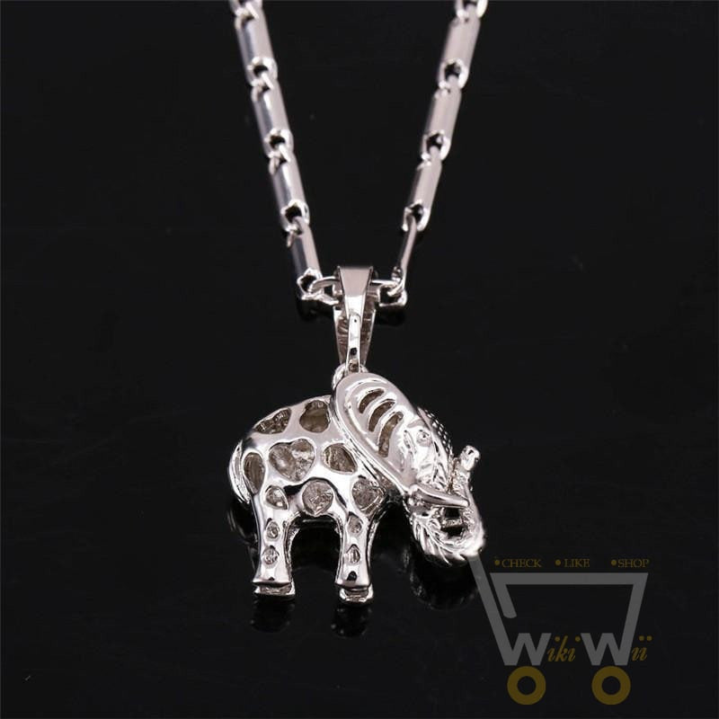 18K Gold/Platinum Plated Elephant Crystal Necklace - WikiWii