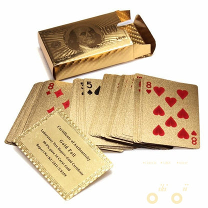 24K Gold Plated Playing Card With Wooden Box - WikiWii