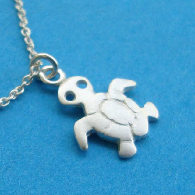 Baby Sea Turtle Charm Necklace - WikiWii