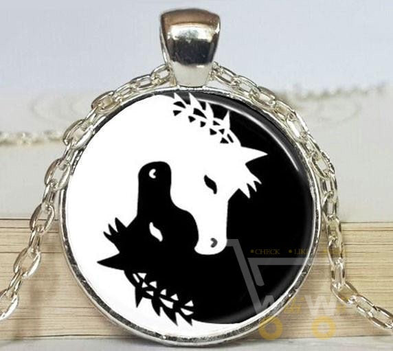 Black and White Horse Art Pendant - WikiWii