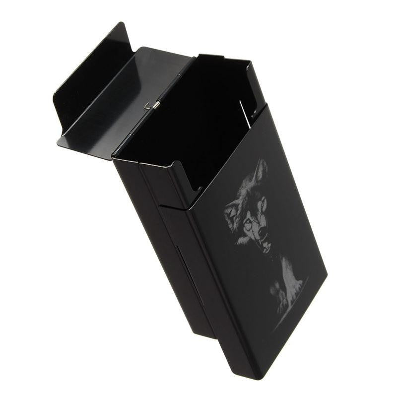 Black Wolf Metal Cigarette Case- Automatic Cigarette Holder - WikiWii