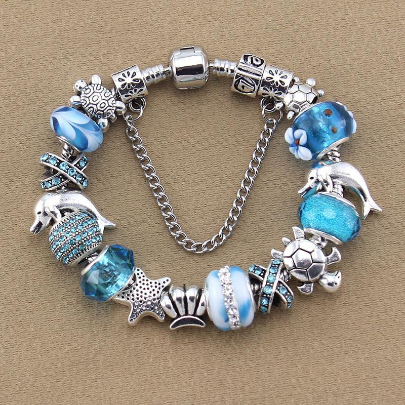 Blue Beads bracelets Sea Turtle / Dolphin - WikiWii