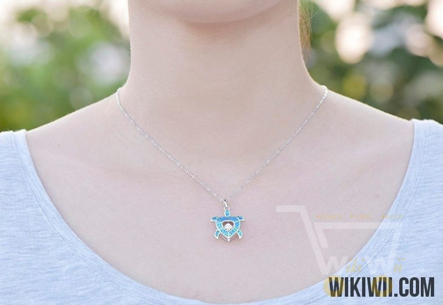 Blue Heart Sea Turtle Necklace - WikiWii