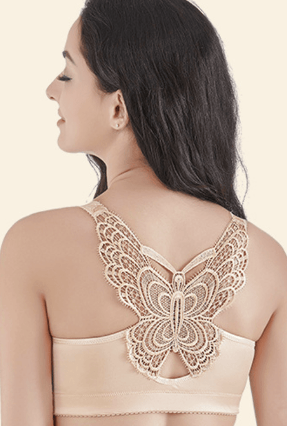 Handmade Butterfly Embroidery Wireless Bra - WikiWii