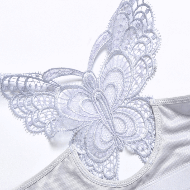 Handmade Butterfly Embroidery Wireless Bra - WikiWii