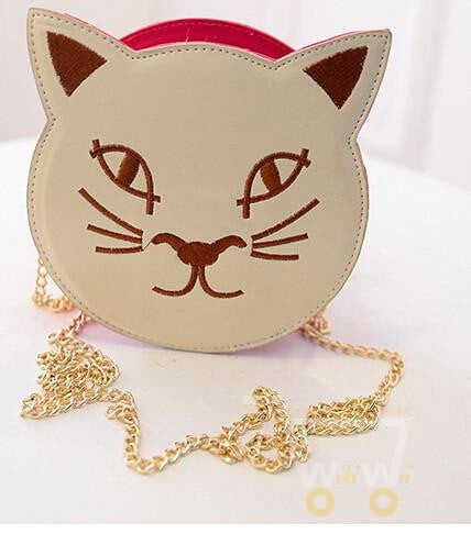 Cartoon Cute Personality Cat Round Shoulder Diagonal Cross Fashionista Bag - WikiWii