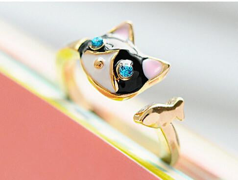 Cat and Fish Asymmetry Alloy Rings - WikiWii