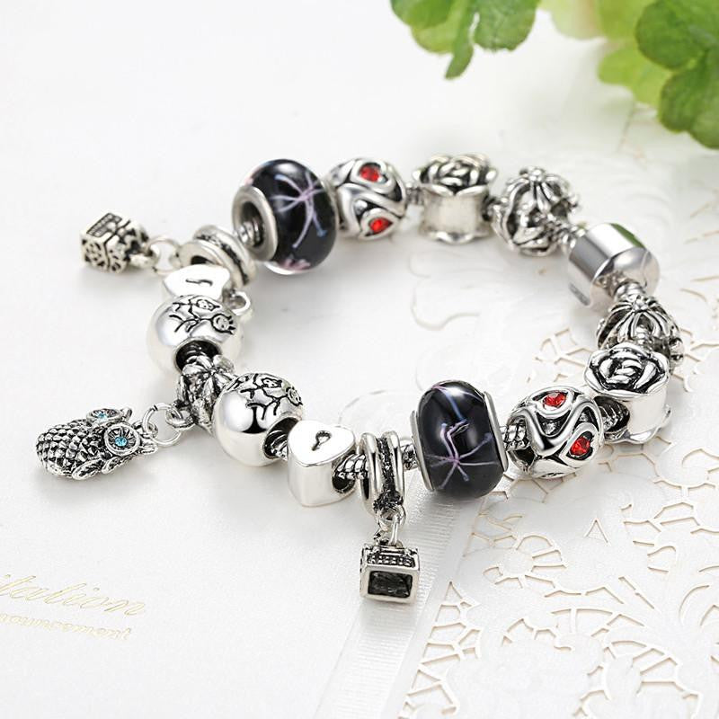 Charm Beads Owl  Bracelet - WikiWii