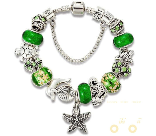 Charm Crystal Bracelet Starfish / dolphin / turtle / seahorse - WikiWii