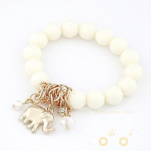 Colorful Beads Elephant Charm Bracelet - WikiWii