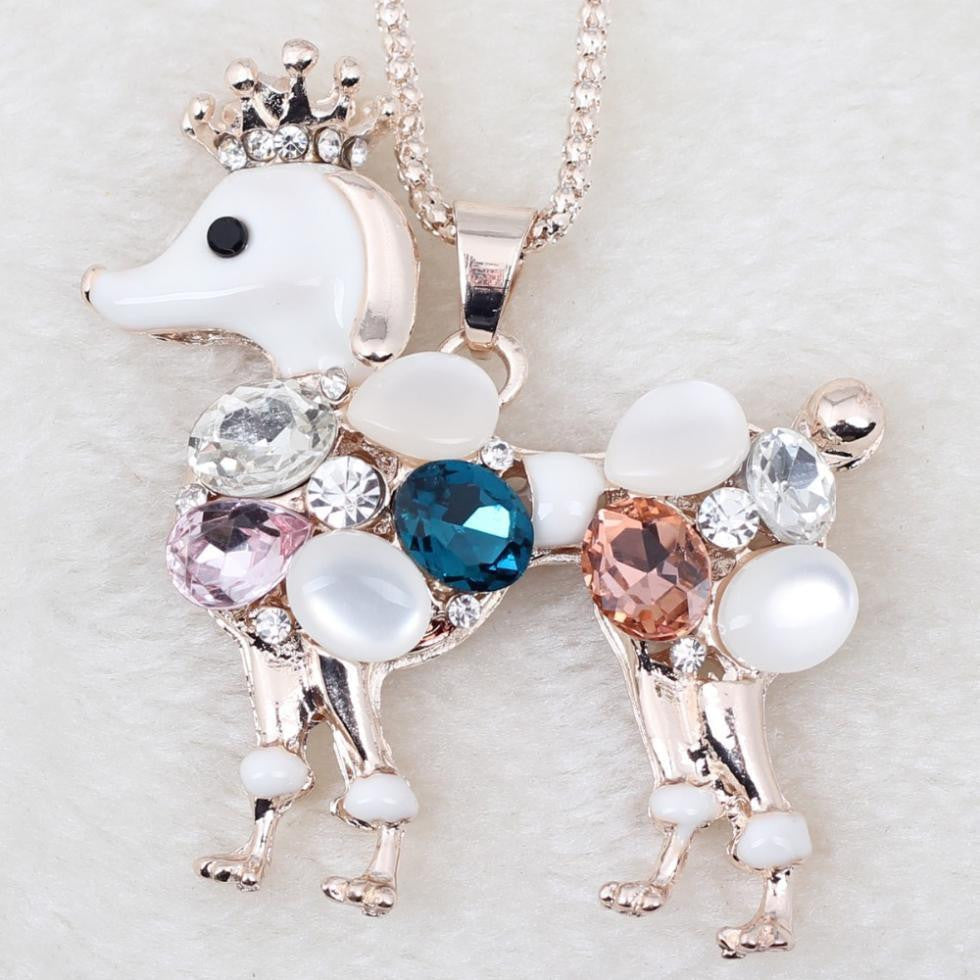 crystal chain dog necklace - WikiWii