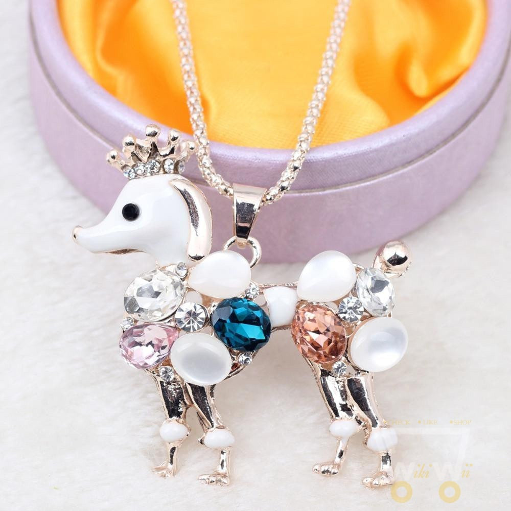 crystal chain dog necklace - WikiWii