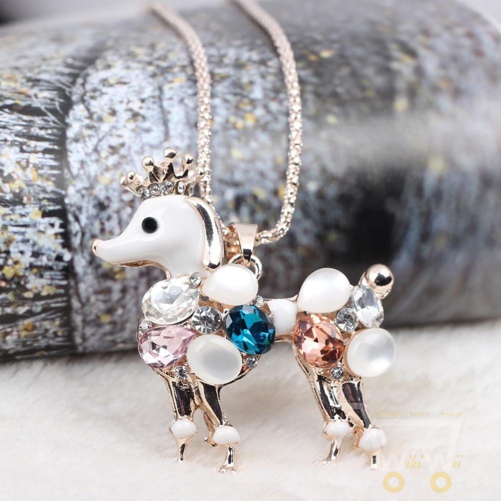 crystal chain dog necklace - WikiWii