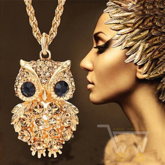 Crystal Charms Owl Necklace - WikiWii