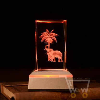 Crystal elephant Laser Carving - WikiWii