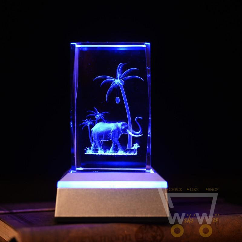 Crystal elephant Laser Carving - WikiWii