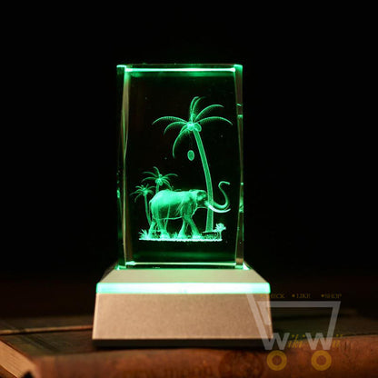 Crystal elephant Laser Carving - WikiWii