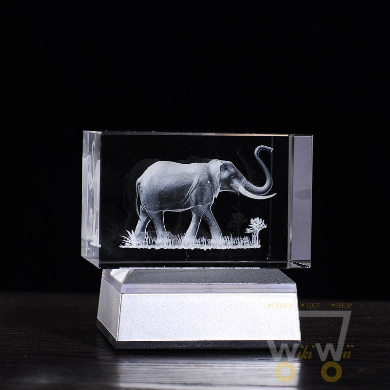 Crystal elephant Laser Carving - WikiWii