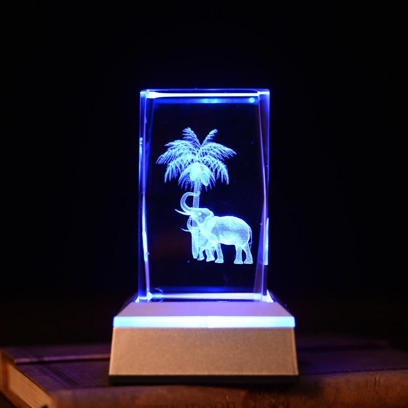 Crystal elephant Laser Carving - WikiWii