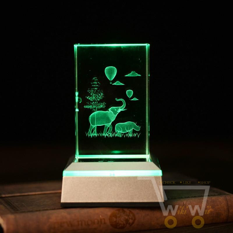 Crystal elephant Laser Carving - WikiWii