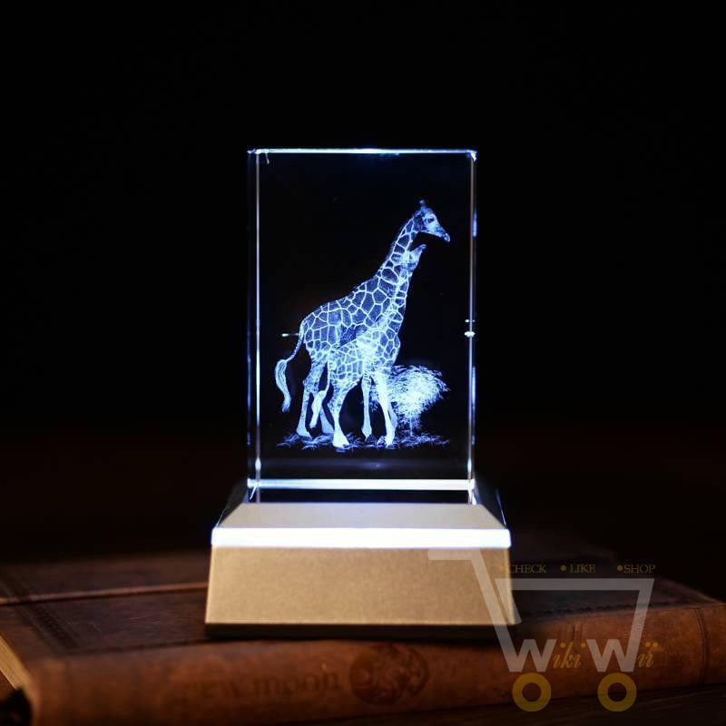 Crystal Giraffe Laser Carving - WikiWii