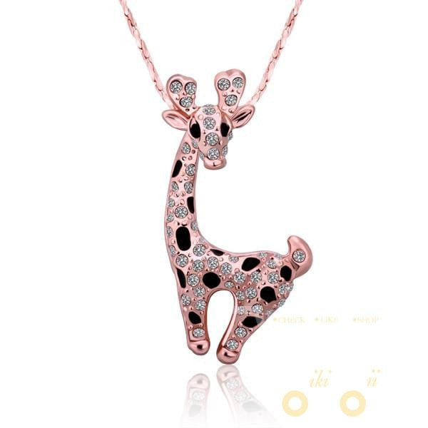 Crystal Giraffe Shaped Necklace - WikiWii