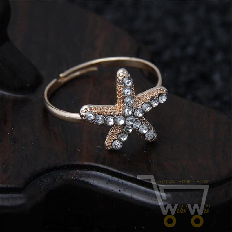 Crystal starfish Ring Jewelry - WikiWii