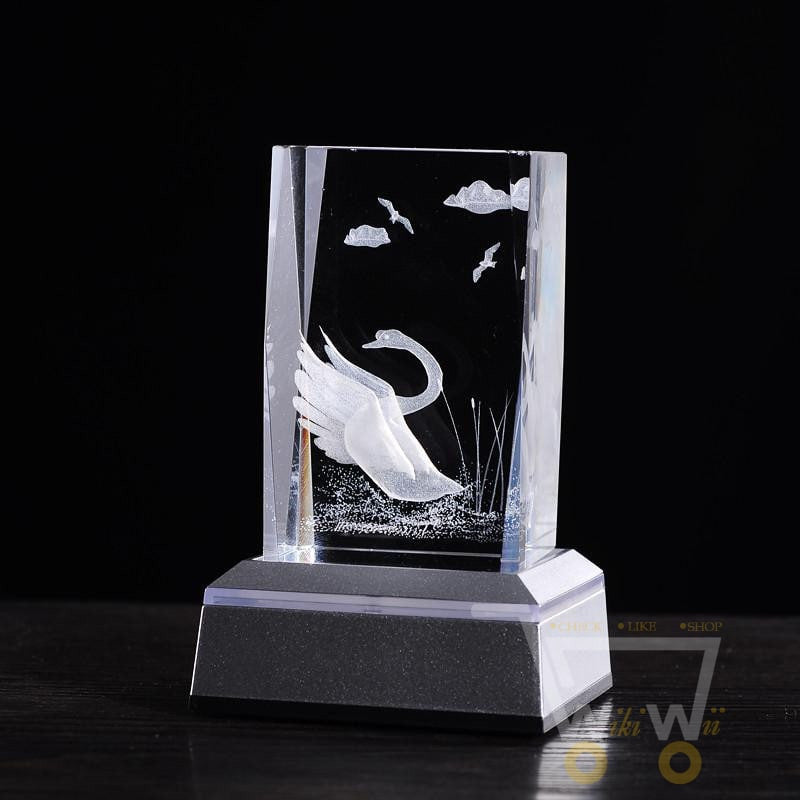 Crystal Swan Laser Carving - WikiWii