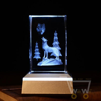 Crystal Wolf Laser Carving - WikiWii