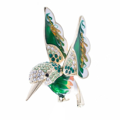 Crystals Hummingbird Brooch - WikiWii