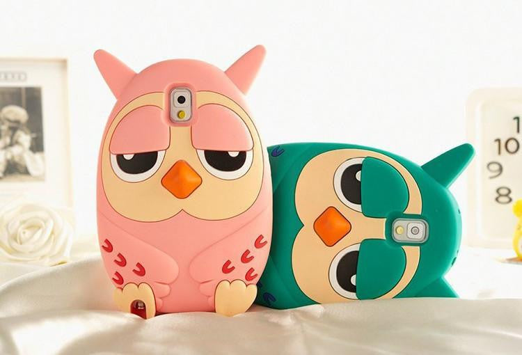 cute 3D Owl design 2 colors soft silicon protective cover for Samsung galaxy S3 /S4 /S5 note 2 3 4 - WikiWii