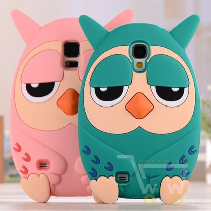 cute 3D Owl design 2 colors soft silicon protective cover for Samsung galaxy S3 /S4 /S5 note 2 3 4 - WikiWii