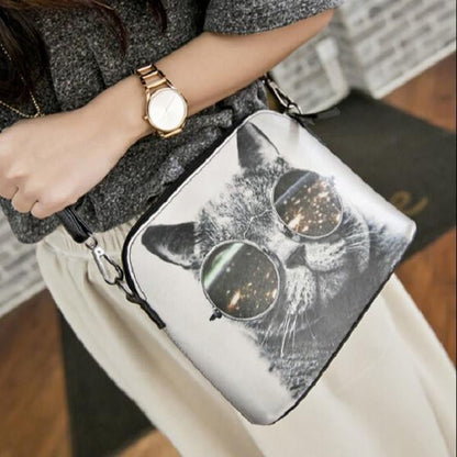 Cute Anime Charater Cat Face Print Handbag - WikiWii