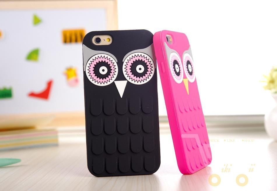 Cute Cartoon OWL Soft Rubber Phone Case Cover For iPhone 4 / 4s / 5 / 5s / 6 / 6 plus - WikiWii