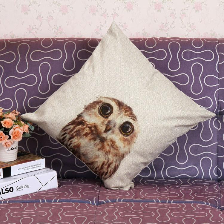 cute owl Back For Sofa Bed Decoration Pillow Case - WikiWii